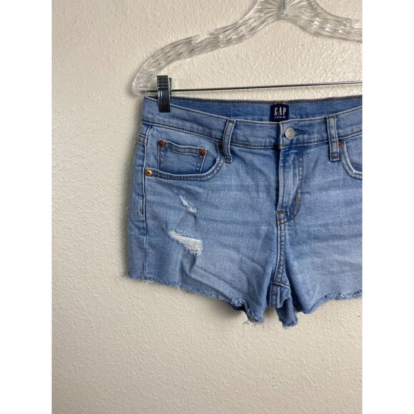 Gap 3" Jean Shorts Womens Size 27 Denim Distressed Cut Off Vacation Summer - Picture 12 of 12